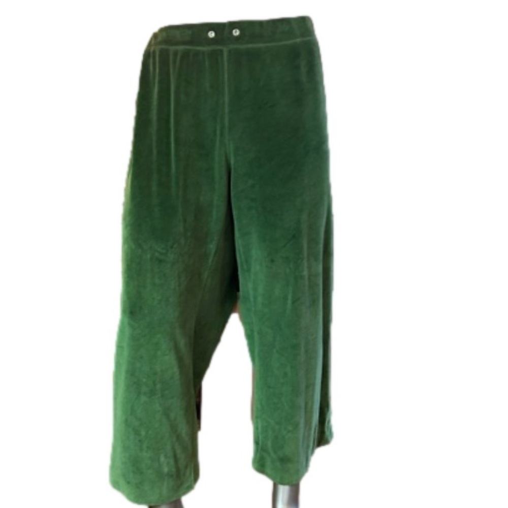 3X 1.State green velour pull on elastic waist lounge jogger pants with pockets - Picture 4 of 14